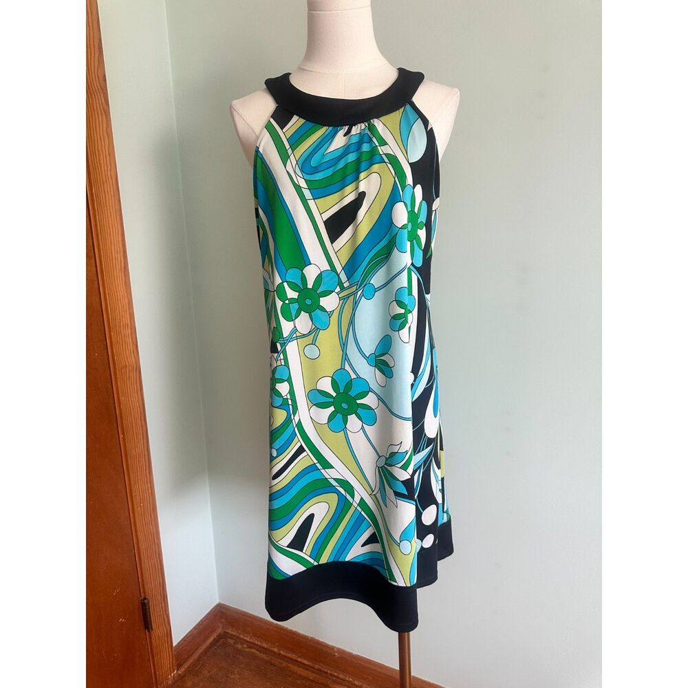Vintage Y2K A-List by Wrapper Psychedelic Floral Halter Dress - Size Medium